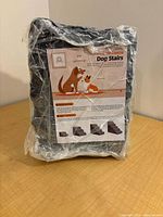 Front view of sealed Nordjager pet stairs with product label