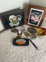 All items together showing variety of Harley-Davidson collectibles
