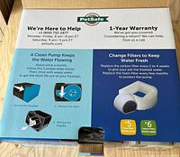Retail box back detailing warranty and filter information