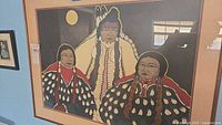 Overall view of large framed Indigenous themed print