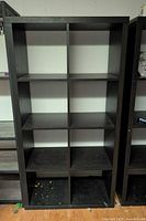 Front view of IKEA Kallax 8-cube organizer