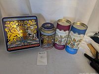 All four royal tins together for scale and overview