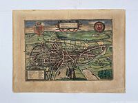 Full sheet showing coloured city plan with margins