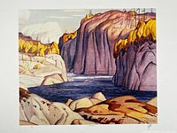 Full view of lithograph showing image area, signature and edition marks