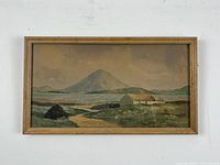 Full view of framed watercolour landscape