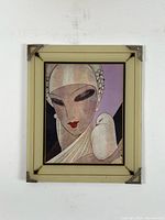 Full view of framed Art Deco print showing frame design and artwork