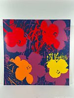 Full view of square Andy Warhol Flowers silkscreen print
