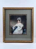 Framed pastel portrait overall view