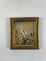 Framed silk painting showing full view on wall