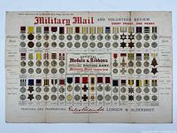 Full view of the colour lithograph poster showing medals and ribbons grid layout with Military Mail masthead