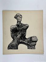 Full view of ink drawing on cream board