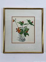 Framed watercolour still life front view