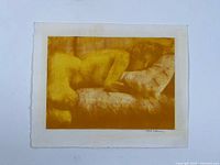 Full view of signed dry pigment print on sheet