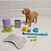 Full set showing Tanner dog and all accessories