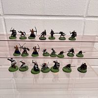 Full set of miniatures displayed on acrylic risers