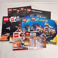 Group shot of all LEGO instruction manuals in the lot