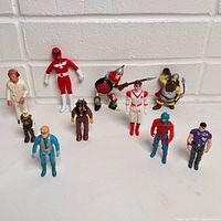 Group shot of all ten vintage action figures