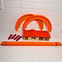 Full lot with Supercharger station, 4 straight tracks, 2 curved tracks, 4 purple connectors