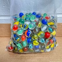 Bag of multicolor glass marbles