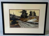 Front view of framed watercolor