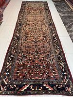 Full view of Hamadan runner showing overall design and size