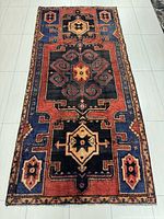 Full view of rug showing complete design and colours