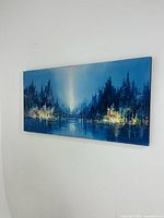 Full view of panoramic cityscape painting on wall