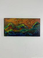 Full view of the abstract oil painting on wall