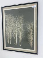 Framed screenprint front view showing artwork, matting, and frame