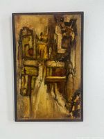 Front view of framed abstract painting