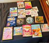 Overall view showing DVD cases and loose discs