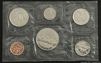Front view of sealed six-coin 1978 Canadian PL set
