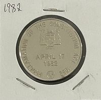 Obverse showing date, coat of arms and inscription