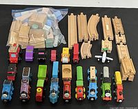 All items overview: engines, track pieces, bag of blocks