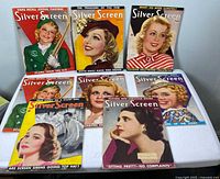 All eight Silver Screen magazines laid out