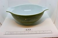 Top view showing bowl interior, handles and spouts