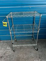 Full view of chrome rolling cart front