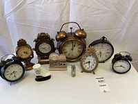 Group shot of all nine clocks
