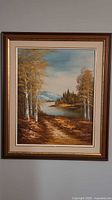 Framed oil painting front view