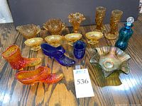 Group view of entire lot showing colored glass pieces