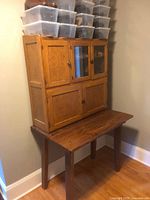 Full view of hutch sitting on table