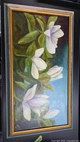 Front view of framed magnolia painting