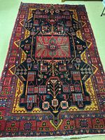 Full view of rug showing overall pattern and colors