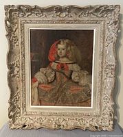 Front view of framed portrait print showing subject and frame detail