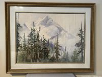 Full view of framed painting showing composition and frame