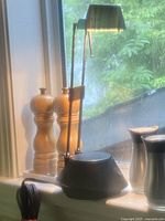 Lamp on windowsill showing overall form