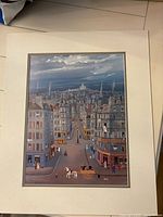 Full view of matted print showing entire artwork and mat