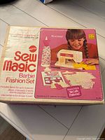 Front of original Barbie Sew Magic box