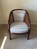 Front view of rattan club chair