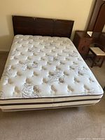 Top view of Beautyrest Castlebridge II queen mattress on box spring